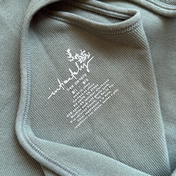 Intimately Free People Hayley Crewneck Racerback Knit Seamless Tank Army Green - Picture 5 of 7